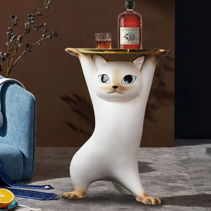 Cat Figure Side Table – Playful Decorative Coffee Table for Modern Living Rooms