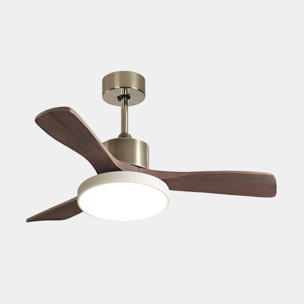 Low Profile Ceiling Fan with LED Light 36 inch Remote Control Whisper Quiet DC Motor Wood Blade for Bedroom Living Room Dining Room Semi Flu