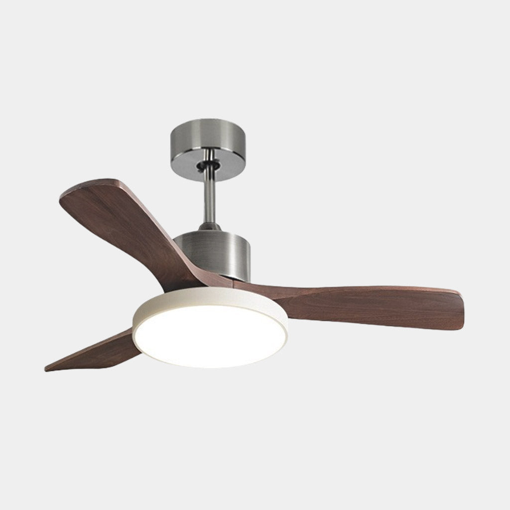 Low Profile Ceiling Fan with LED Light 36 inch Remote Control Whisper Quiet DC Motor Wood Blade for Bedroom Living Room Dining Room Semi Flu