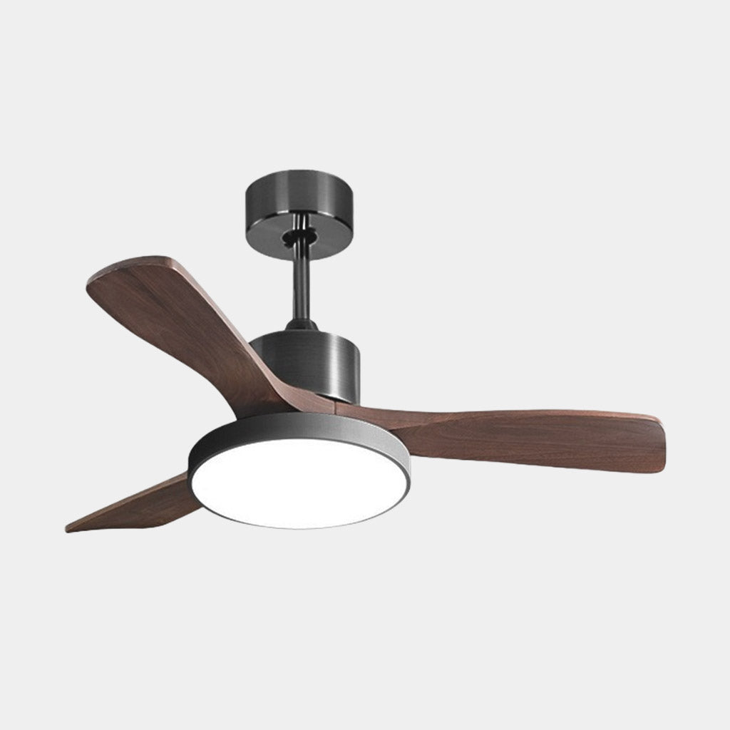 Low Profile Ceiling Fan with LED Light 36 inch Remote Control Whisper Quiet DC Motor Wood Blade for Bedroom Living Room Dining Room Semi Flu