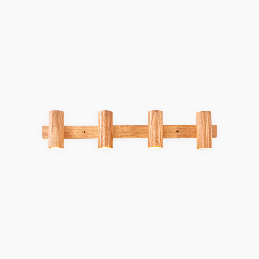 Rotating Track Spotlight with Wood Accent – Single or Multi-Head LED Fixture for Living Room, Bedroom & Home Office – Adjustable Directional