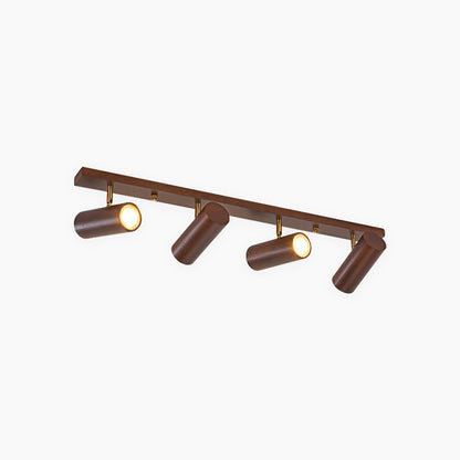 Rotating Track Spotlight with Wood Accent – Single or Multi-Head LED Fixture for Living Room, Bedroom & Home Office – Adjustable Directional