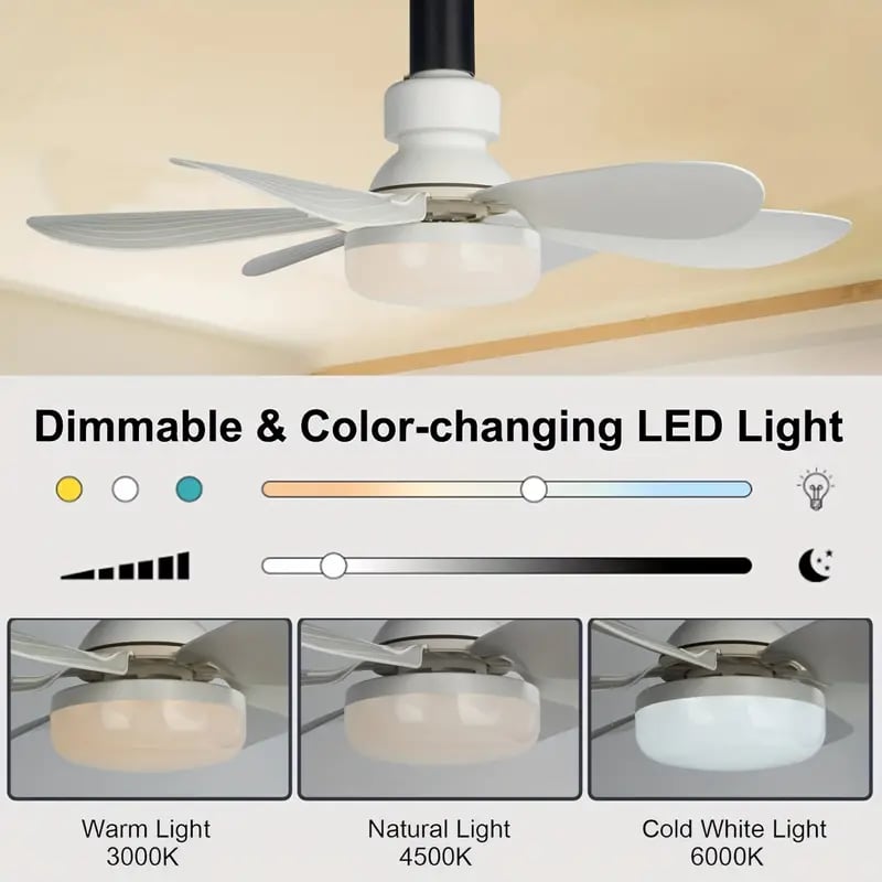 Ceiling Fans with Lights | Portable Fan & Light Combo with Remote Control | Easy Installation for Instant Comfort