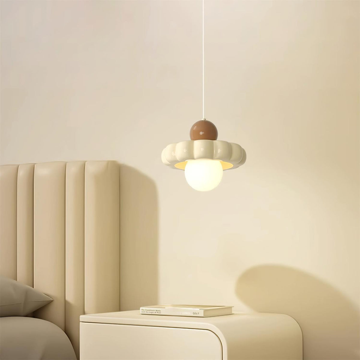 Suspension globe rétro avec abat-jour incurvé – Luminaire de plafond à douille G9 pour salle à manger, cuisine, chambre – Lampe suspendue moderne réglable