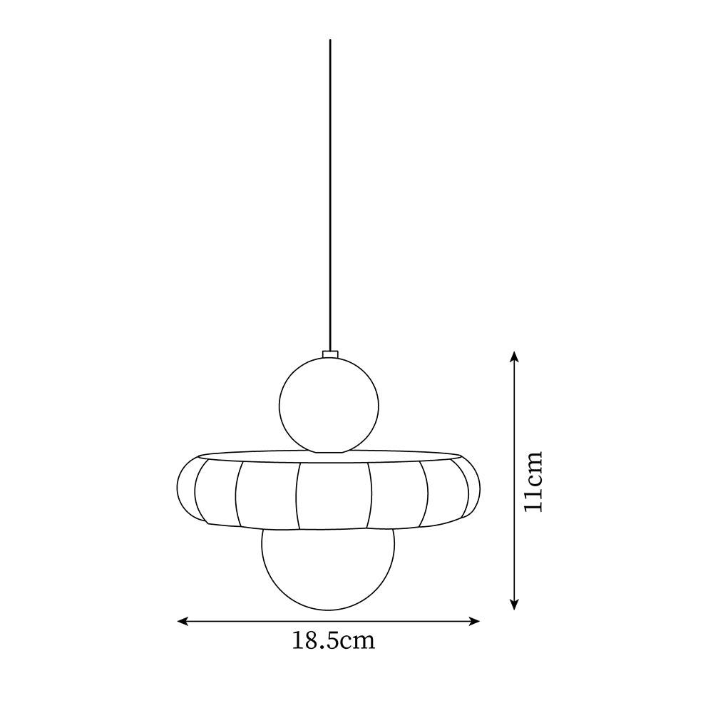 Suspension globe rétro avec abat-jour incurvé – Luminaire de plafond à douille G9 pour salle à manger, cuisine, chambre – Lampe suspendue moderne réglable