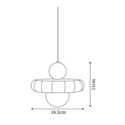 Suspension globe rétro avec abat-jour incurvé – Luminaire de plafond à douille G9 pour salle à manger, cuisine, chambre – Lampe suspendue moderne réglable