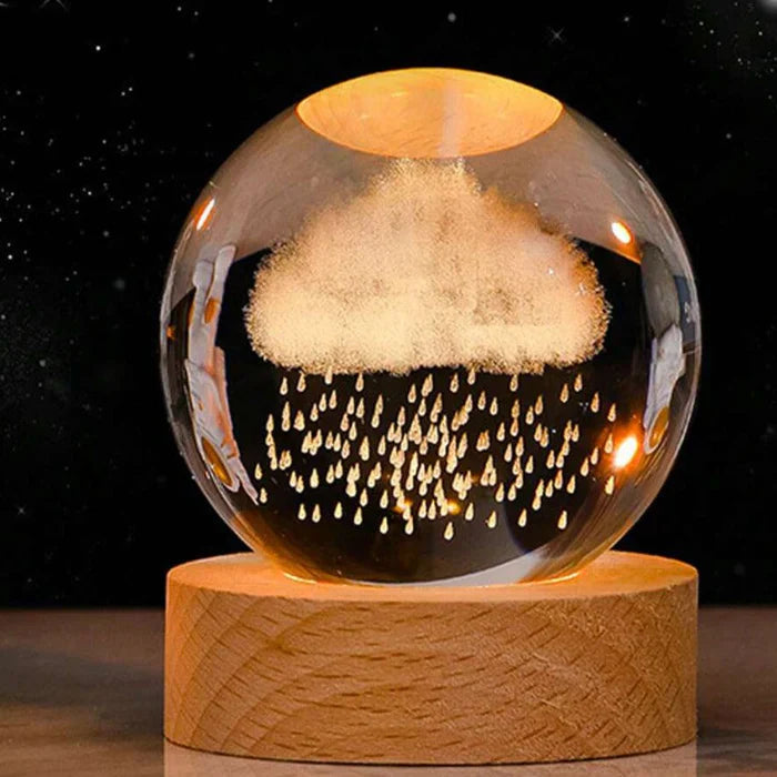 Ortekor CelestialGlow | LED Night Light Sphere with 3D Space Engravings | Enchanting Glow for Magical Ambiance