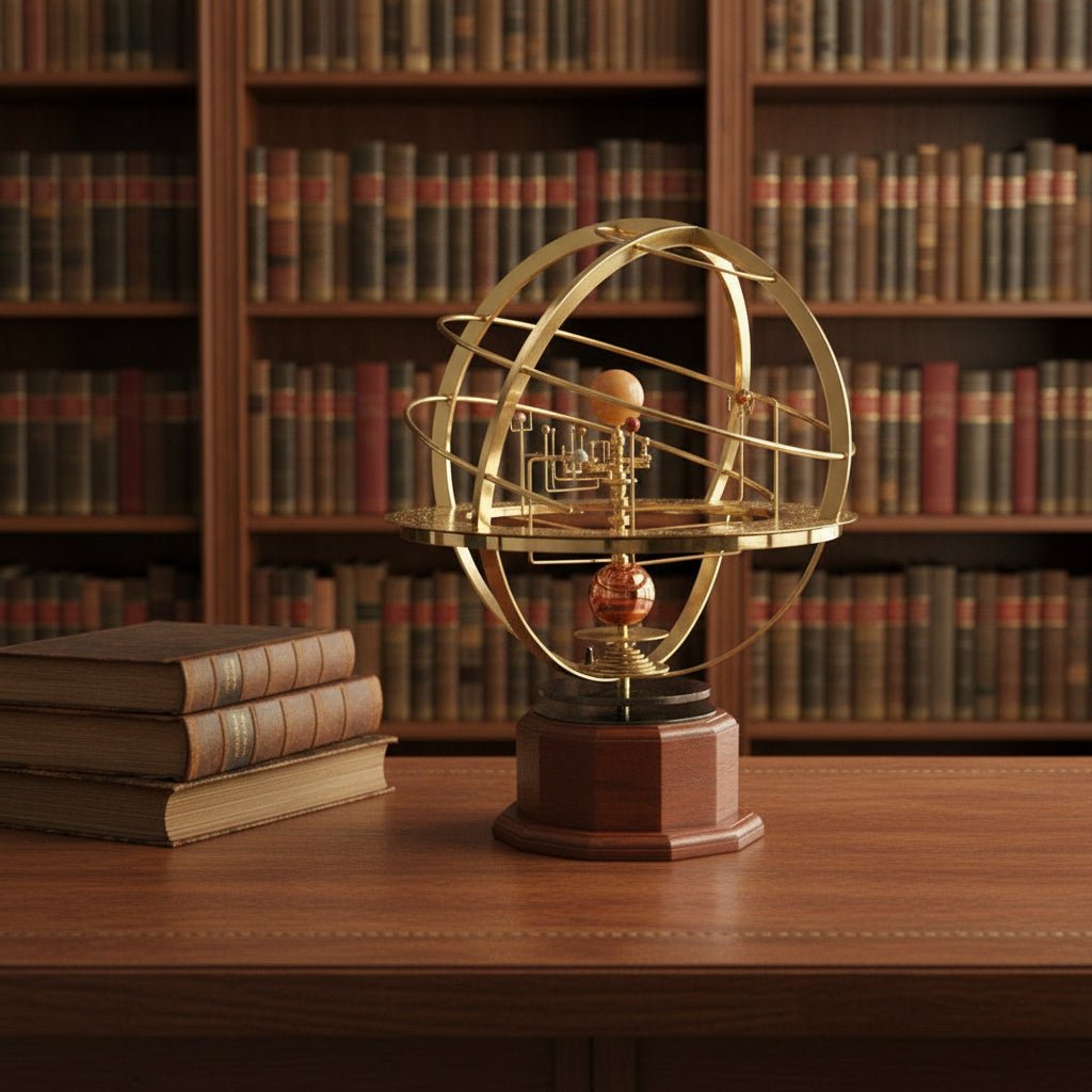 Hand-Cranked Planetary Model Desktop Astronomy Display Solar System Teaching Tool Rotating Orbital Demonstration for Science Classroom
