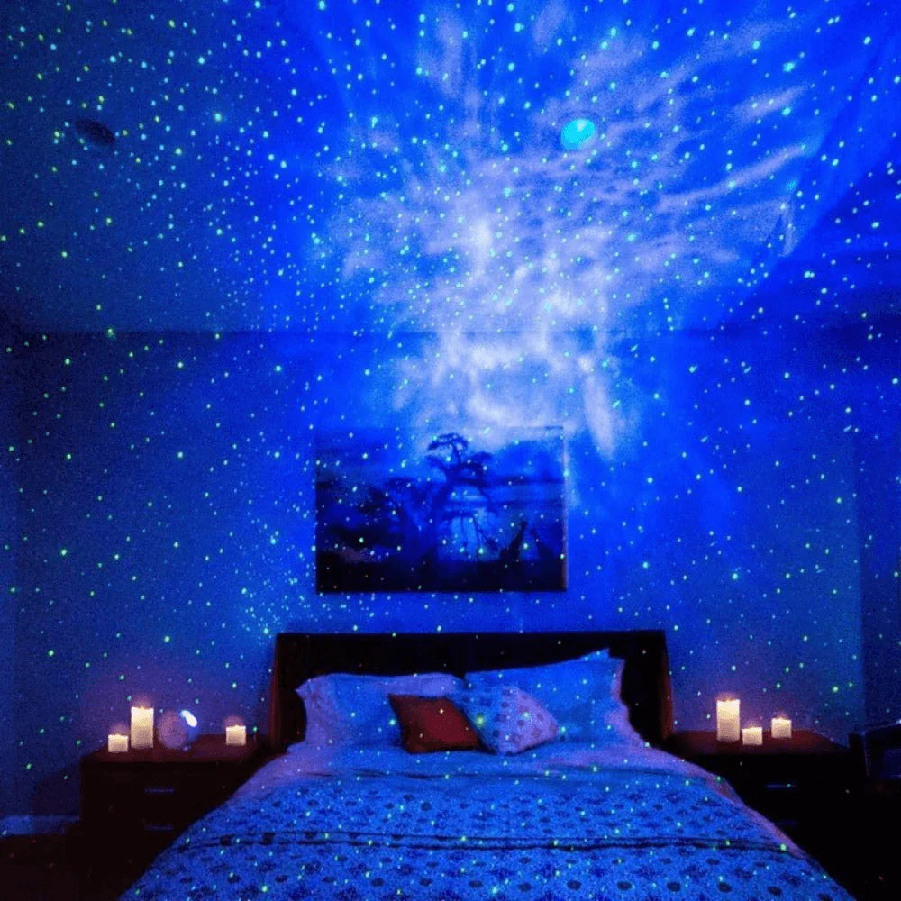 Projecteur galaxie pour chambre à coucher avec 8 effets de nébuleuses, veilleuse projecteur d'étoiles avec télécommande et minuteur, lumière d'ambiance rotative à 360 degrés