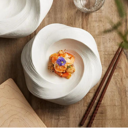 Ceramic Bowl with Dynamic Swirling Design – Dishwasher Safe, Versatile for Culinary Creativity