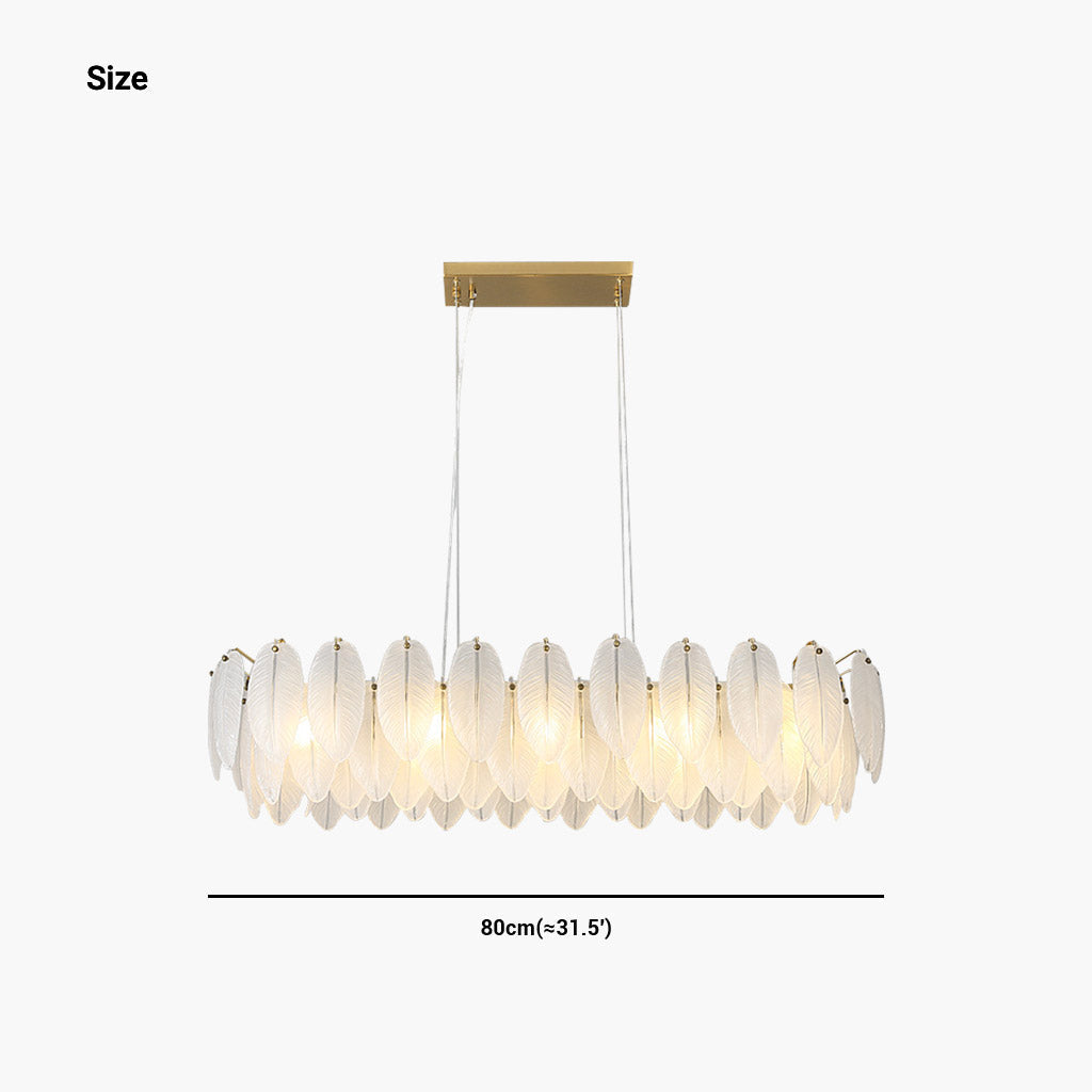 Glass Feather Ceiling Light Fixture 20 in Round Gold White LED Adjustable Color Temp for Dining Living Bedroom Contemporary Home Decor