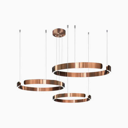 Dimmable LED Ring Ceiling Light Fixture Modern Aluminum Multi-Ring Chandelier for Dining Room Kitchen Island Living Room Bedroom Adjustable