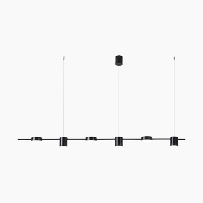 Multi-Head Island Pendant Light with Adjustable Brightness and Temperature for Dining Tables | Modern Aluminum Overhead Fixture in Black or