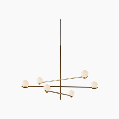 Multi-Globe Hanging Fixture with Adjustable LED Lighting for Dining Areas, Bedrooms & Entryways – Metal Frame with Glass Spheres in Black or