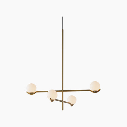 Multi-Globe Hanging Fixture with Adjustable LED Lighting for Dining Areas, Bedrooms & Entryways – Metal Frame with Glass Spheres in Black or