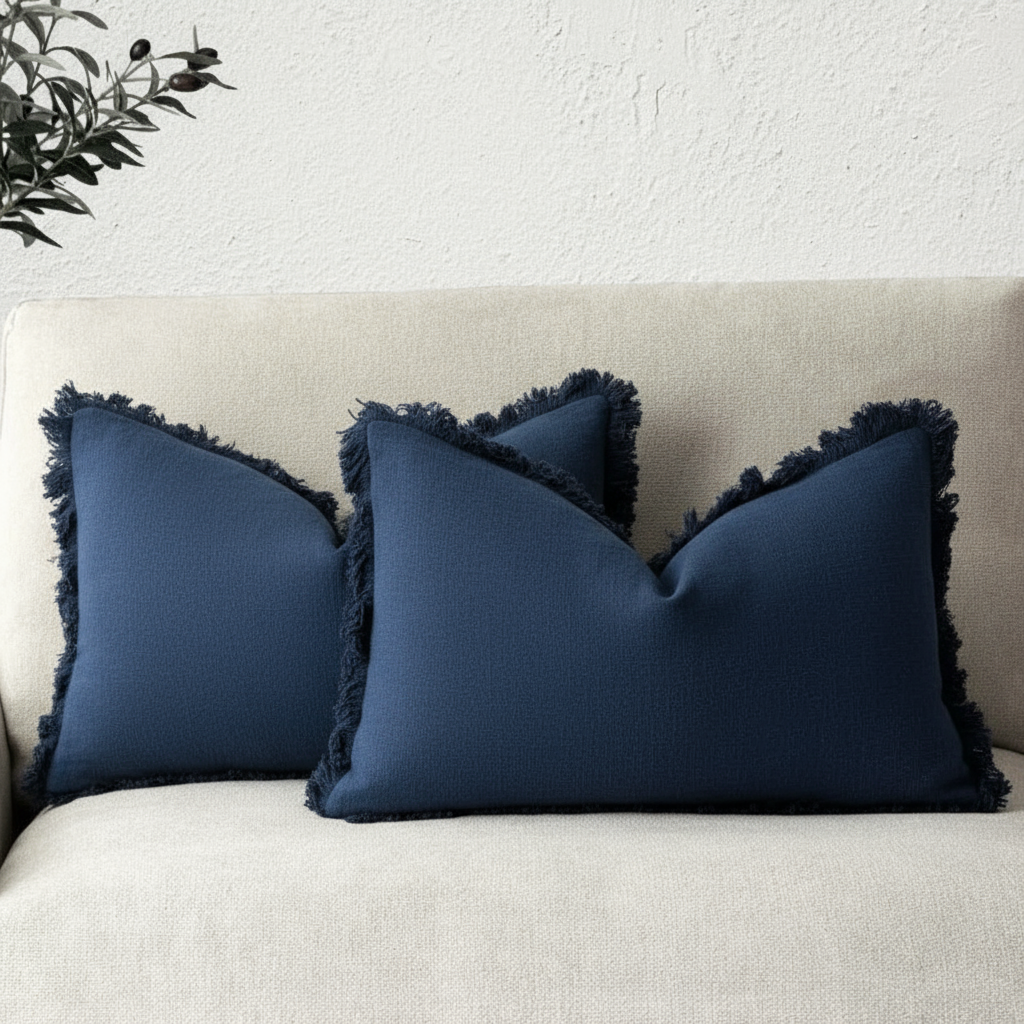 Lot de 2 housses de coussin décoratives en coton et lin, 45x45 cm ou 30x50 cm, pour canapé, lit, salon, chambre à coucher et décoration intérieure