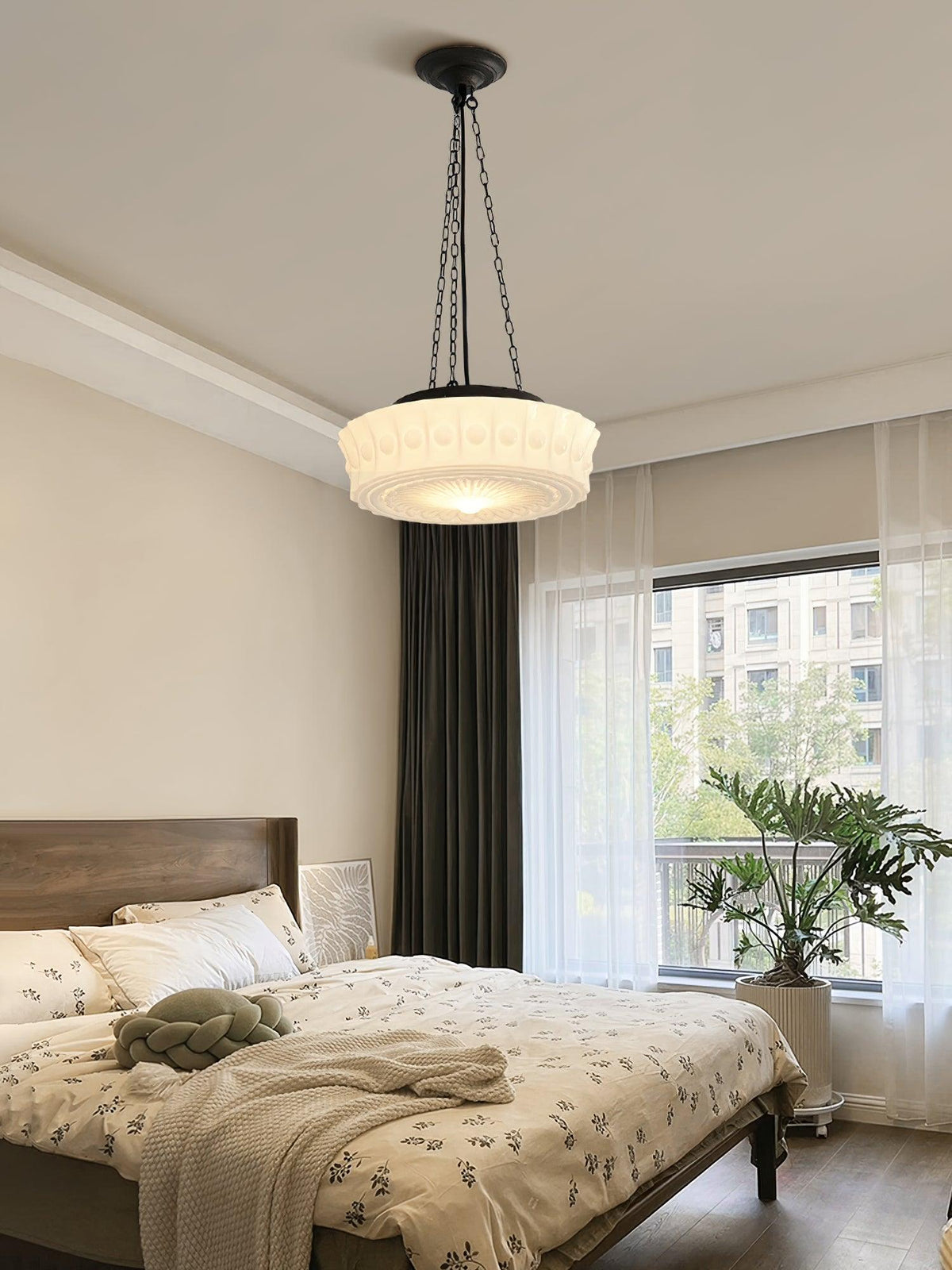 Hanging Ceiling Fixture with Dome Shade and Height-Adjustable Suspension for Kitchen Islands, Breakfast Nooks, Dining Spaces