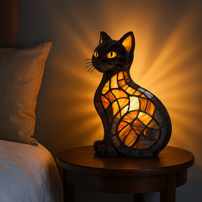Chat charmant | Lampe de table veilleuse à la lueur douce et ambiante | Lampe de chevet décorative pour chambres douillettes