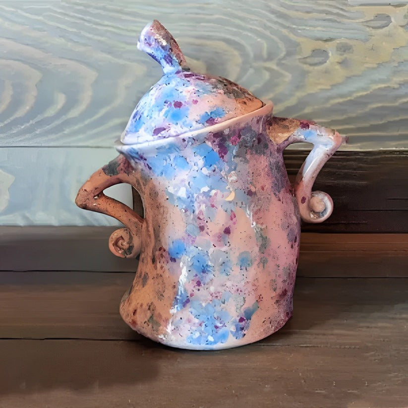 Decorative Food Storage Jar with Hands-On-Hips Figure – Colorful Resin Canister for Countertop Organization & Kitchen Accent