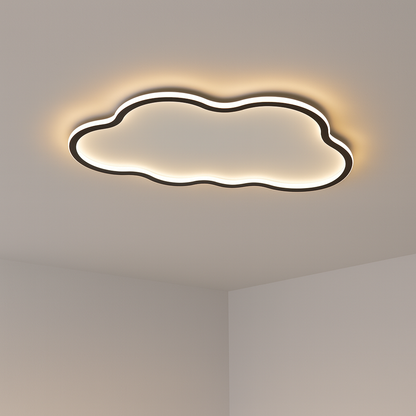LED Flush Mount Light Fixture White 20 Inch Cloud Shape for Bedroom Living Room Hallway Modern Minimalist Diffused Overhead Lighting