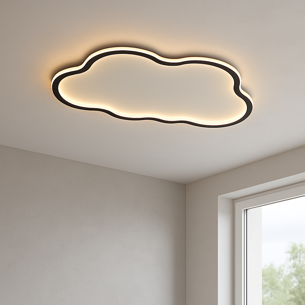 LED Flush Mount Light Fixture White 20 Inch Cloud Shape for Bedroom Living Room Hallway Modern Minimalist Diffused Overhead Lighting