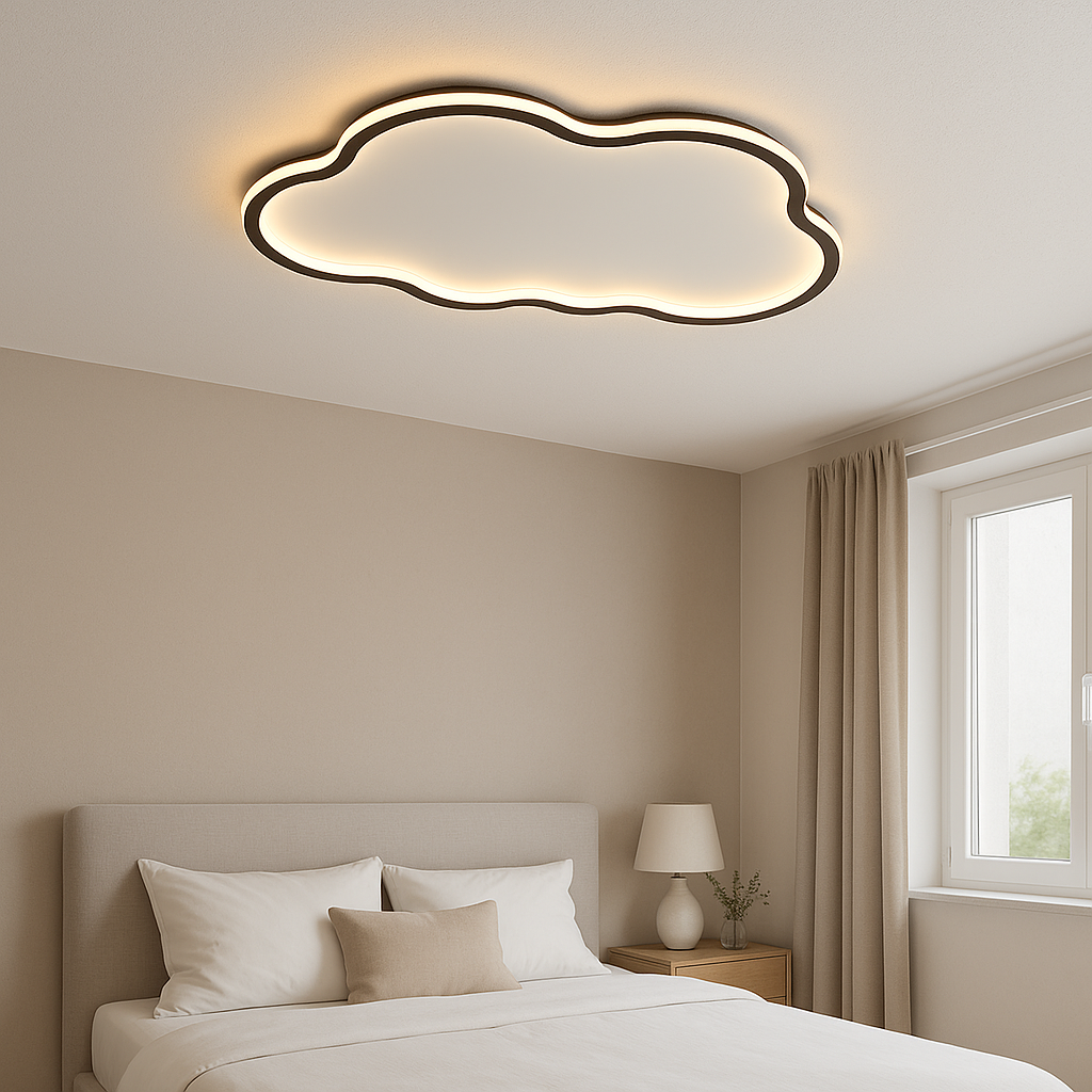 LED Flush Mount Light Fixture White 20 Inch Cloud Shape for Bedroom Living Room Hallway Modern Minimalist Diffused Overhead Lighting
