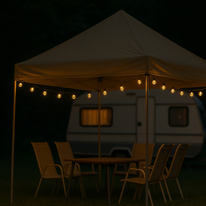 Guirlande lumineuse solaire avec ampoules globe blanc chaud pour patio, jardin et événements en plein air
