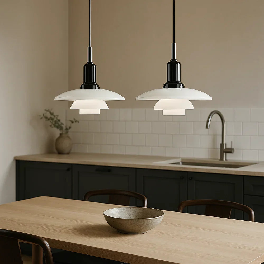 Glass Dome Ceiling Fixture 11 inch Multi-Light Hanging Lamp Metallic Finish for Dining Tables Kitchen Islands Adjustable Height Modern Home