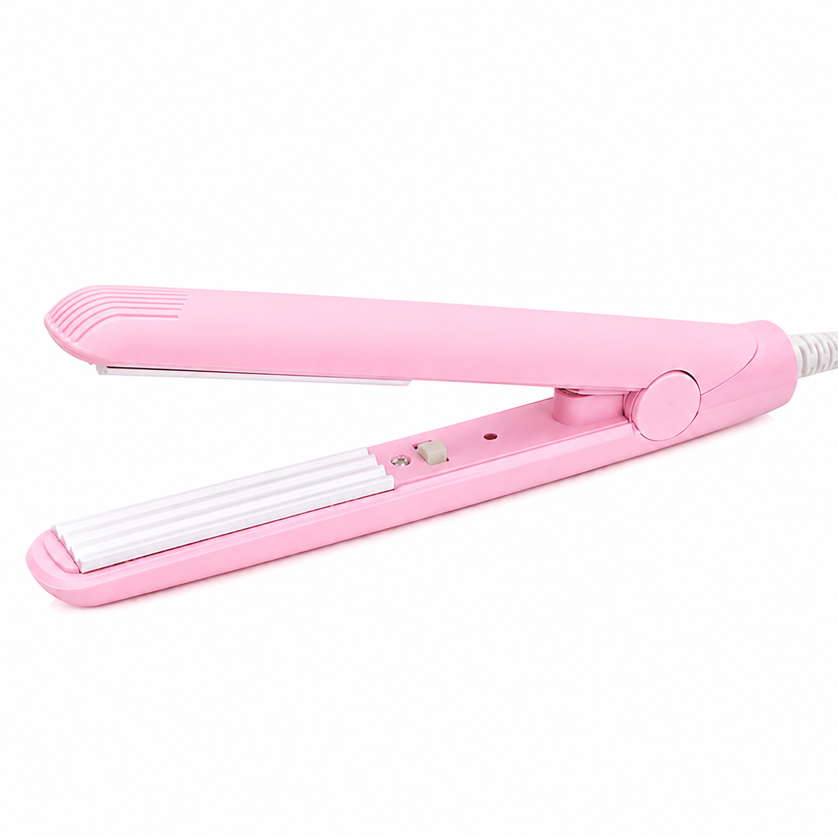 Compact Ceramic Hair Straightener & Curling Iron 2-in-1 – 375°F Constant Heat, Travel-Size 6.5 in for Curls & Sleek Hair, Bangs & Touch-Ups