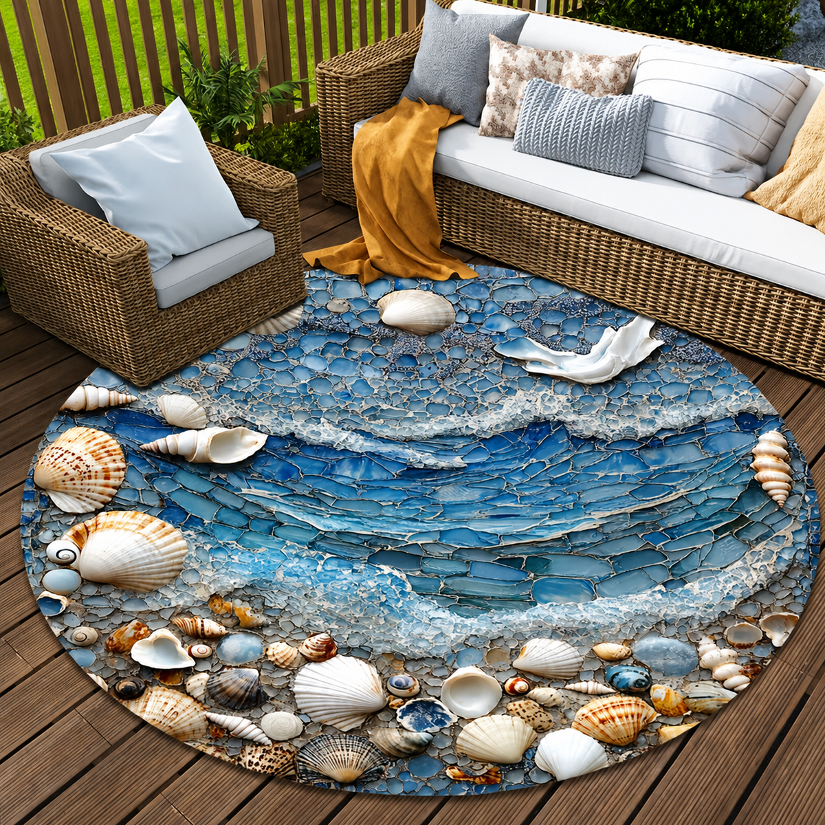 Coastal Mosaic™ – Round Pebble Mat
