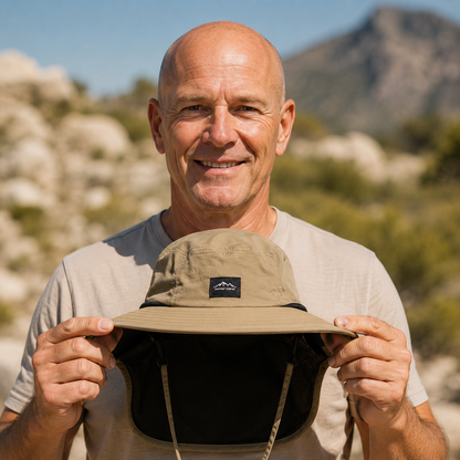 Chapeau de soleil à large bord avec protection de nuque complète et indice UPF 50+ pour hommes et femmes – Couvre-chef d'extérieur à séchage rapide