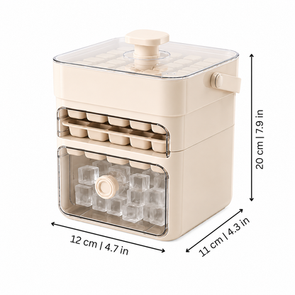 Ice Cube Tray with Lid & Storage Bin – Stackable Freezer Container for Fresh Cubes, Odor-Free Refrigerator Organization, Easy Release