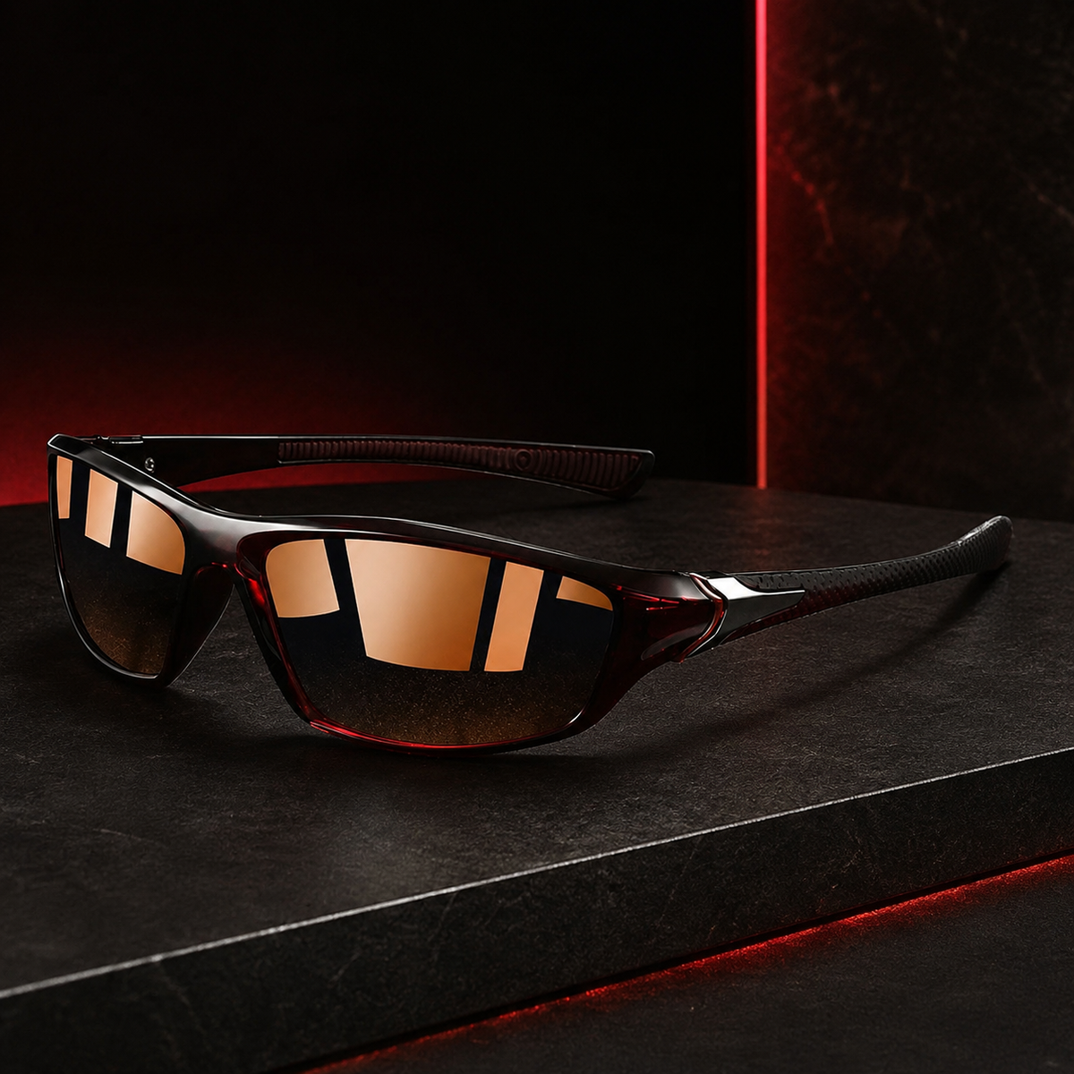 Lunettes de soleil de sport à verres polarisés UV400 – Lunettes pour l'extérieur et la conduite