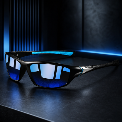 Lunettes de soleil de sport à verres polarisés UV400 – Lunettes pour l'extérieur et la conduite