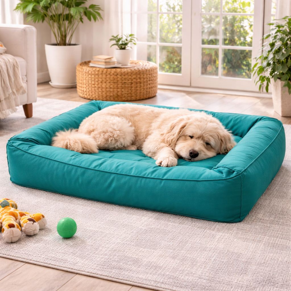 Panier orthopédique haut de gamme pour chien | Mousse à mémoire de forme imperméable avec rebord à 360 degrés | Soutien articulaire pour grandes races
