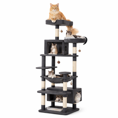 Feline Haven | Cat Tree for Large Cats with Spacious Condo & Sisal Scratching Posts | Ultimate Relaxation for Indoor Play