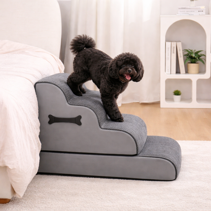 Comfort Steps | Escaliers pour chien pour lit avec rampe à pente douce | Marches antidérapantes pour animaux avec soutien articulaire