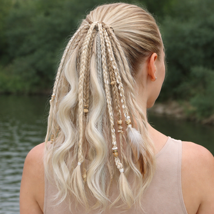 Queue de cheval bohème avec perles et coquillages – Look de festival instantané pour femme