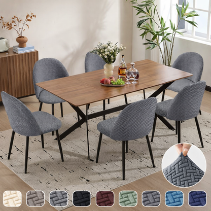 Stretch Dining Chair Slipcovers - Removable Washable Seat Protectors for Kitchen & Dining Room Furniture, Fitted Elastic Chair Covers for