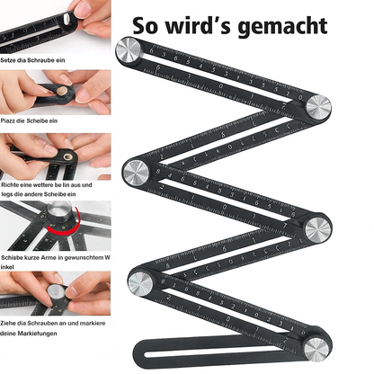 12-Segment Adjustable Angle Measurement Tool for Contours & Templates – Perfect for Tile, Wood & Metal Projects