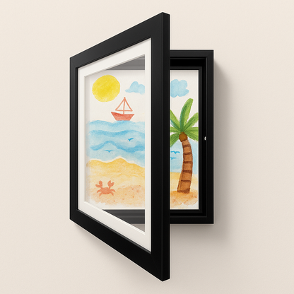 Magnetic A4 Artwork Display Frame 9.4 x 7.1 Inches Wall-Mount Storage Holder for Kids Drawings School Papers Certificates Family Memories