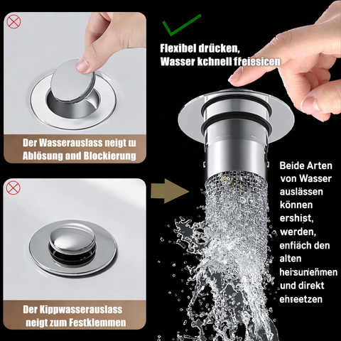 Sink Drain Plug | Stainless Steel Blockage-Resistant Filter | FilterPro