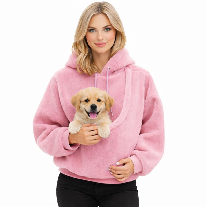 Sweat-shirt porte-chat avec poche avant, sac de transport pour petits chiens, pull de transport mains libres pour animaux de compagnie en voyage