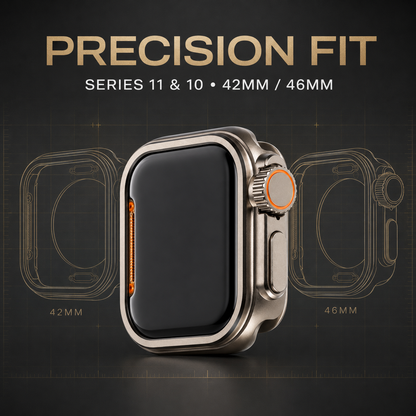 Snap-On Armor Shell for Apple Watch Series 11 & 10 – Frame Guard, Screen Edge Cover (42mm, 46mm)