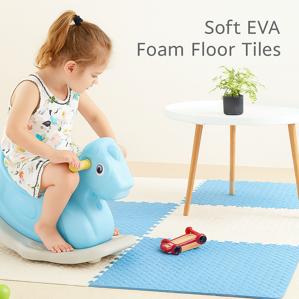 Interlocking Foam Floor Tiles for Kids Playroom 12x12 Inch Cushioned Baby Crawling Mat Non-Slip Puzzle Mats Nursery Safe Play Area
