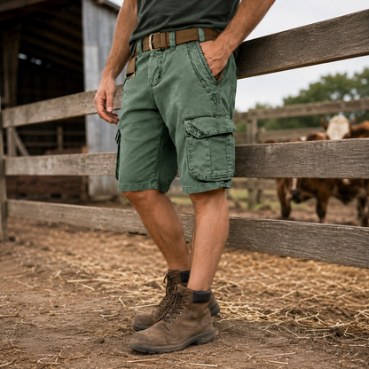 RUGGAREX – Men Cargo Shorts Lightweight Multi Pocket Casual Wear