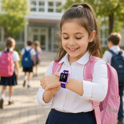 Kids Location Tracker Smartwatch with Two-Way Calling and Emergency Button for Ages 4-12