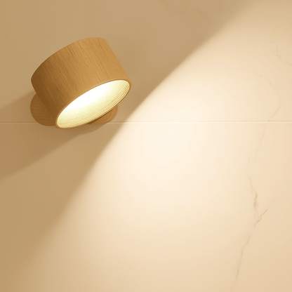 Nordic Glow | Applique murale LED circulaire avec finition en bois naturel | Éclairage polyvalent pour espaces modernes