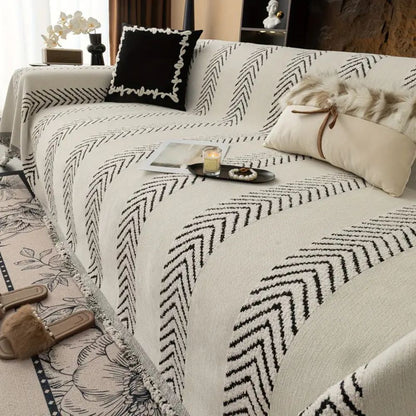 Clo Sofa Cover - Soft Microfiber, Chevron Design for Couch and Sectional