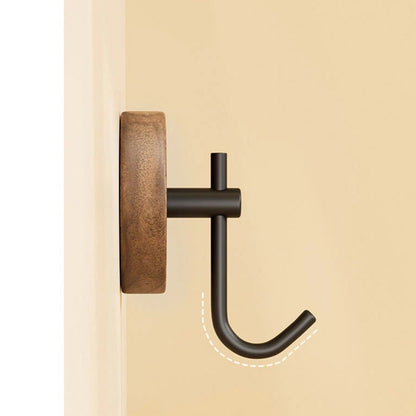Chic Timber Coat Hooks for Wall - Self-Adhesive, Modern Design